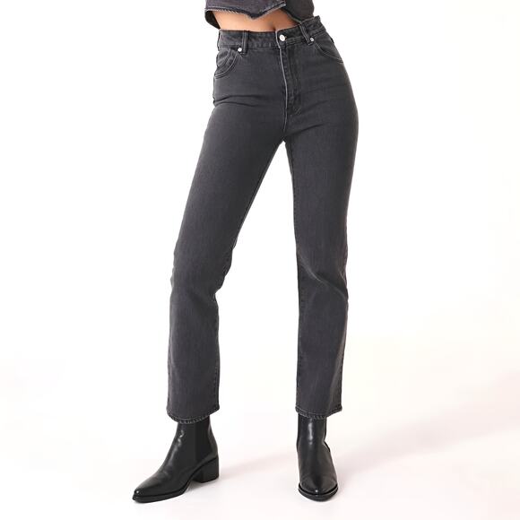 Rolla's‎ Womens Original High Rise Straight Leg Denim Jeans Size 25 Brad Black - Picture 1 of 9